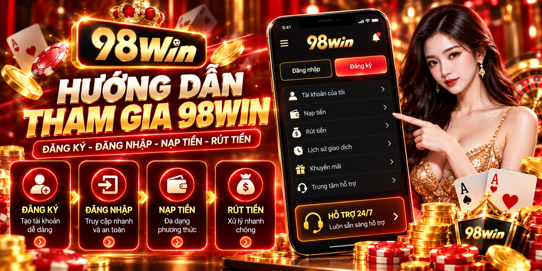 Hướng dẫn tham gia 98WIN
